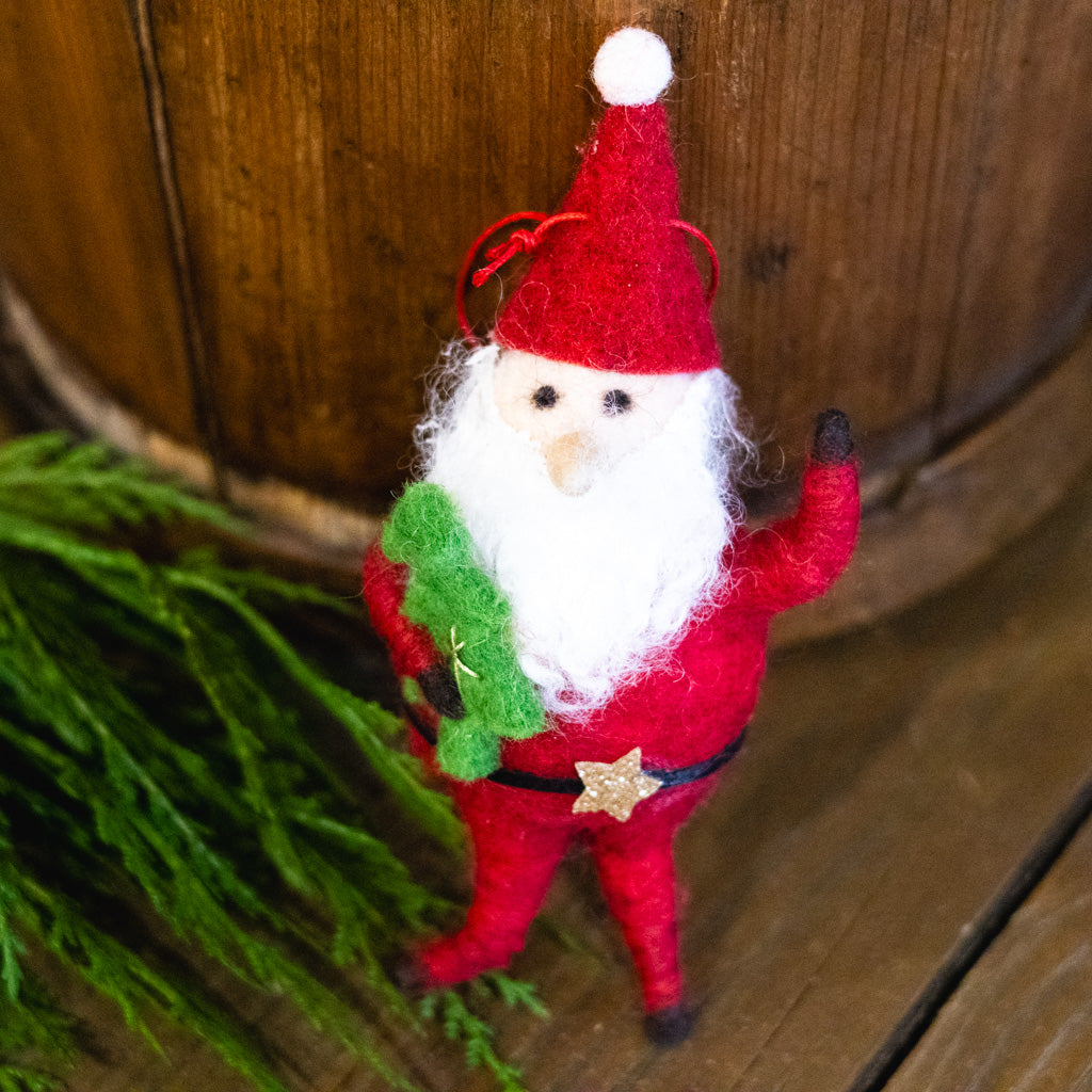 Felt Dancing Santa with Tree