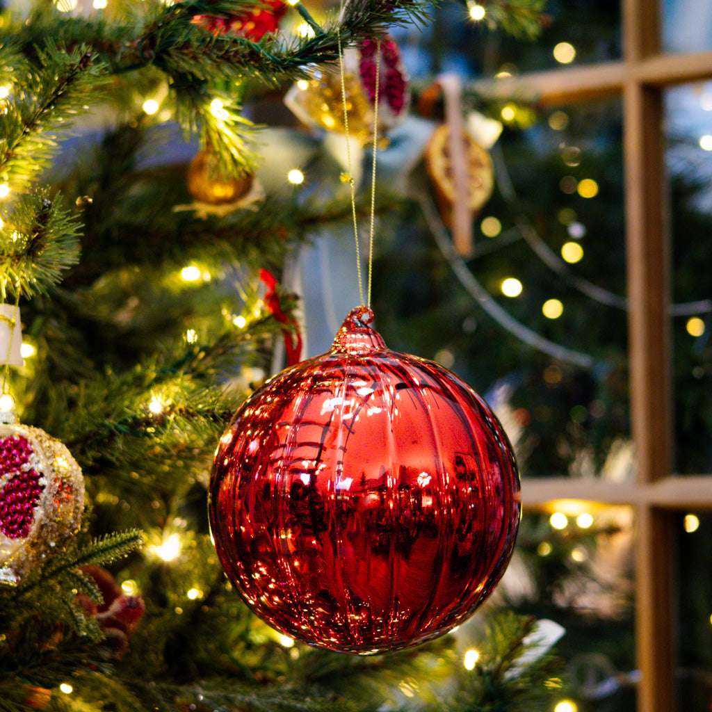 Red Glass Bauble Ball Ornament
