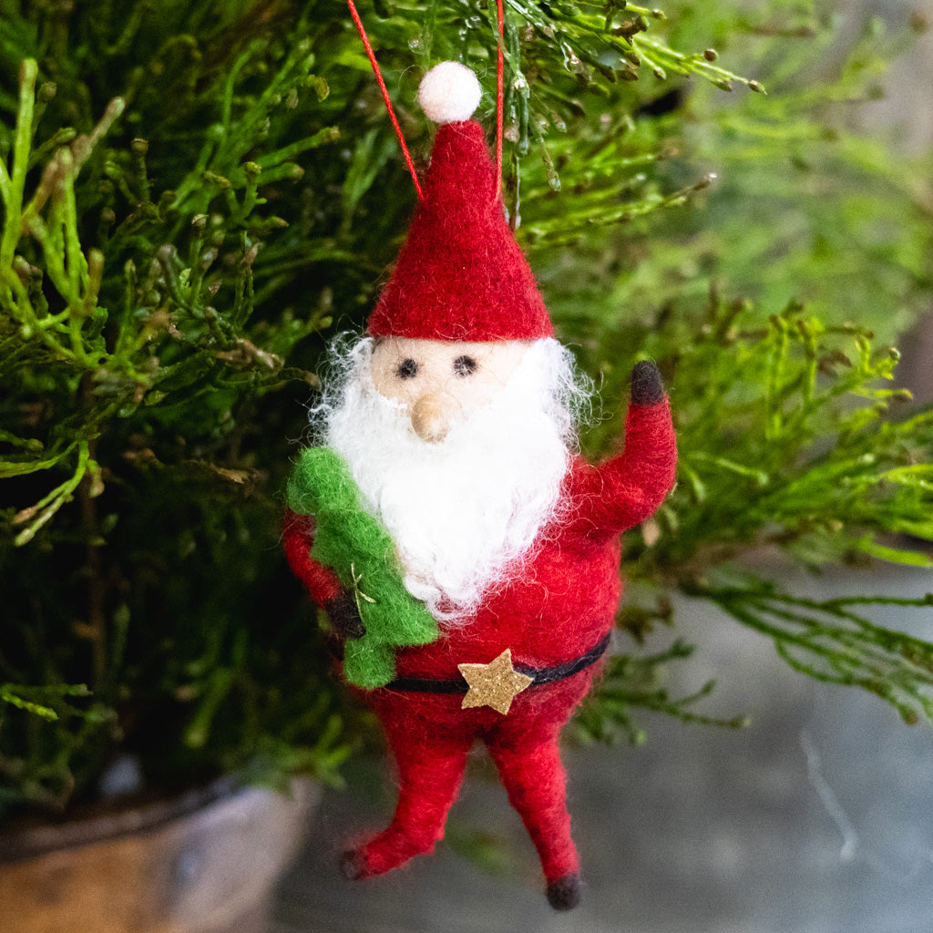Felt Dancing Santa with Tree