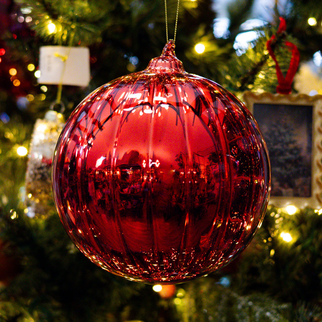 Red Glass Bauble Ball Ornament
