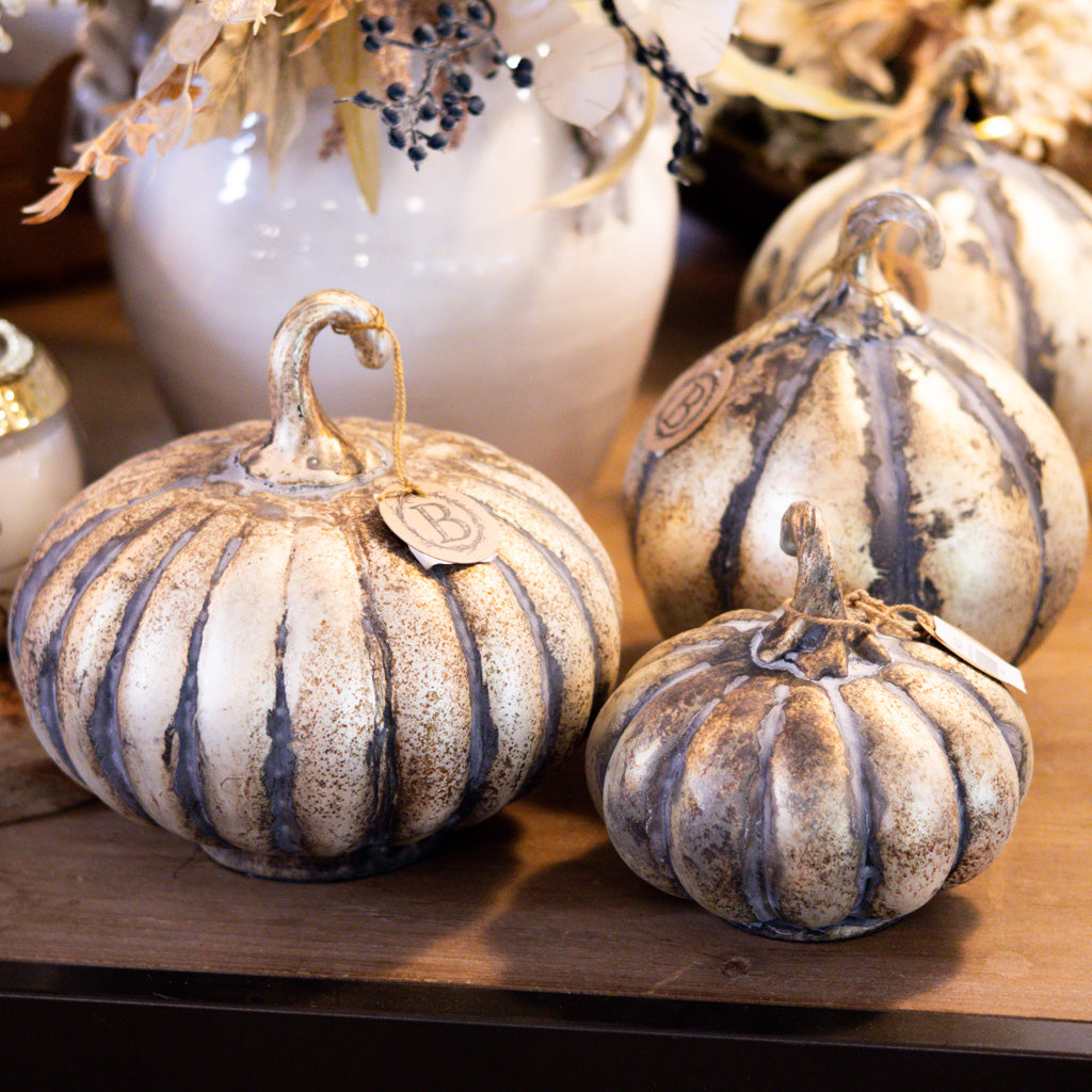 Matte Antiqued Gold Mercury Glass Pumpkin Small