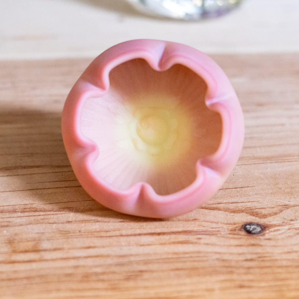 Vintage Fenton Handmade yellow/Pink Rose Bowl