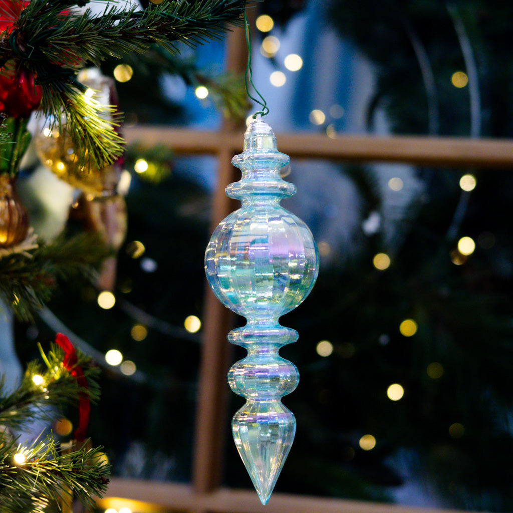 Baby Blue Iridescent Shatterproof Finial
