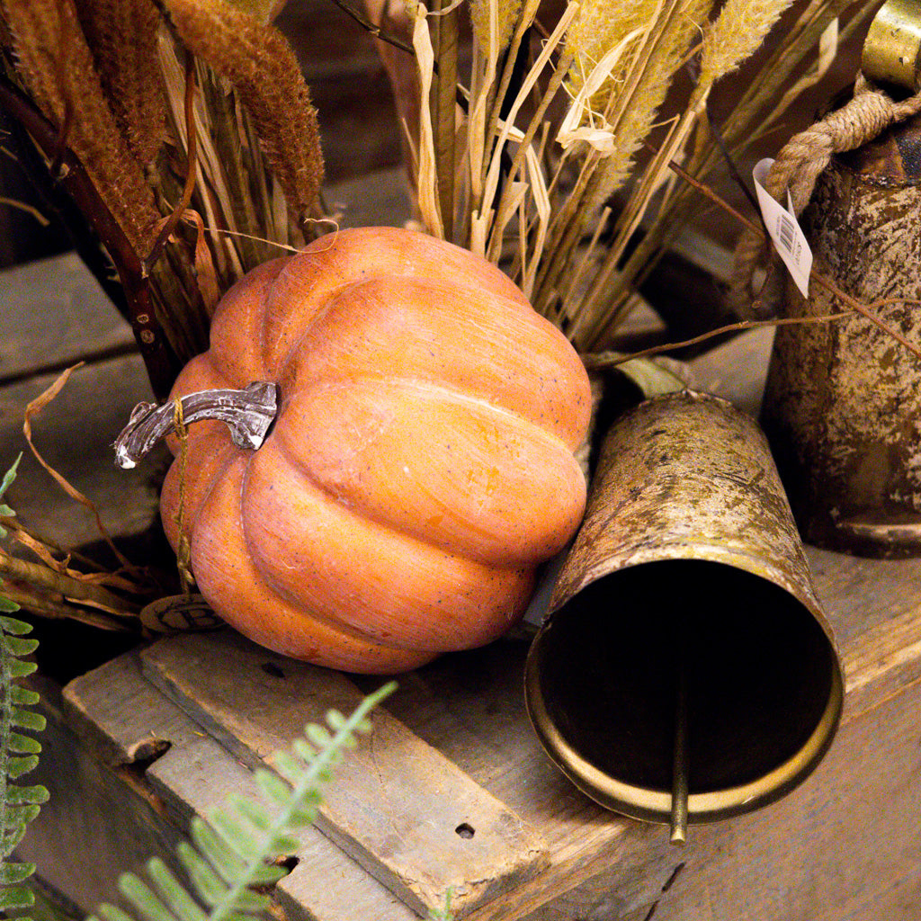 Weathered Latex Pumpkin with Vine