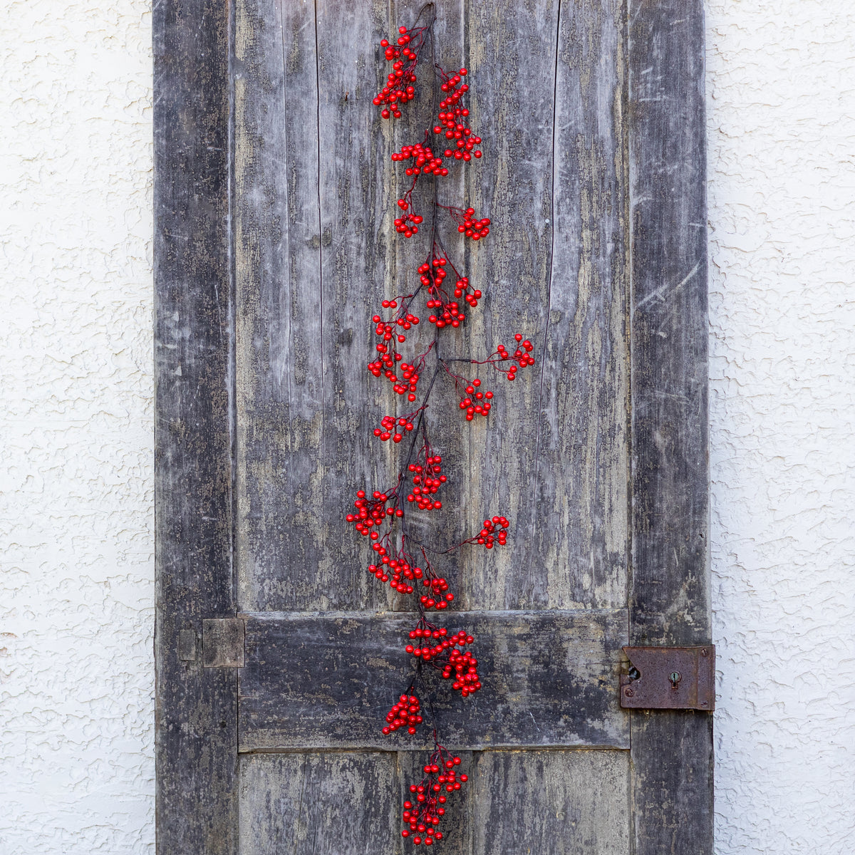 5 ft. Crimson Red Berry Garland Weather Resistant
