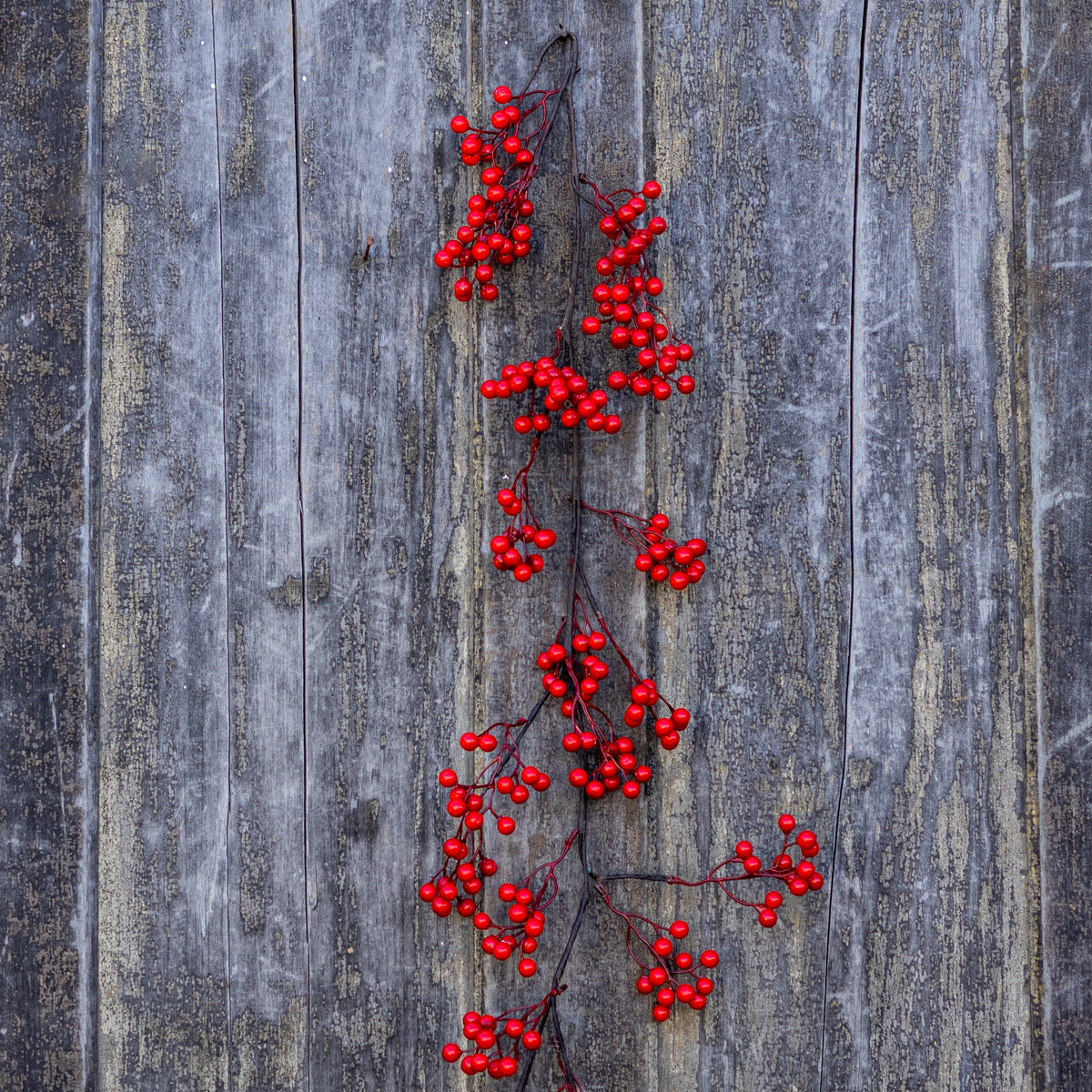 5 ft. Crimson Red Berry Garland Weather Resistant