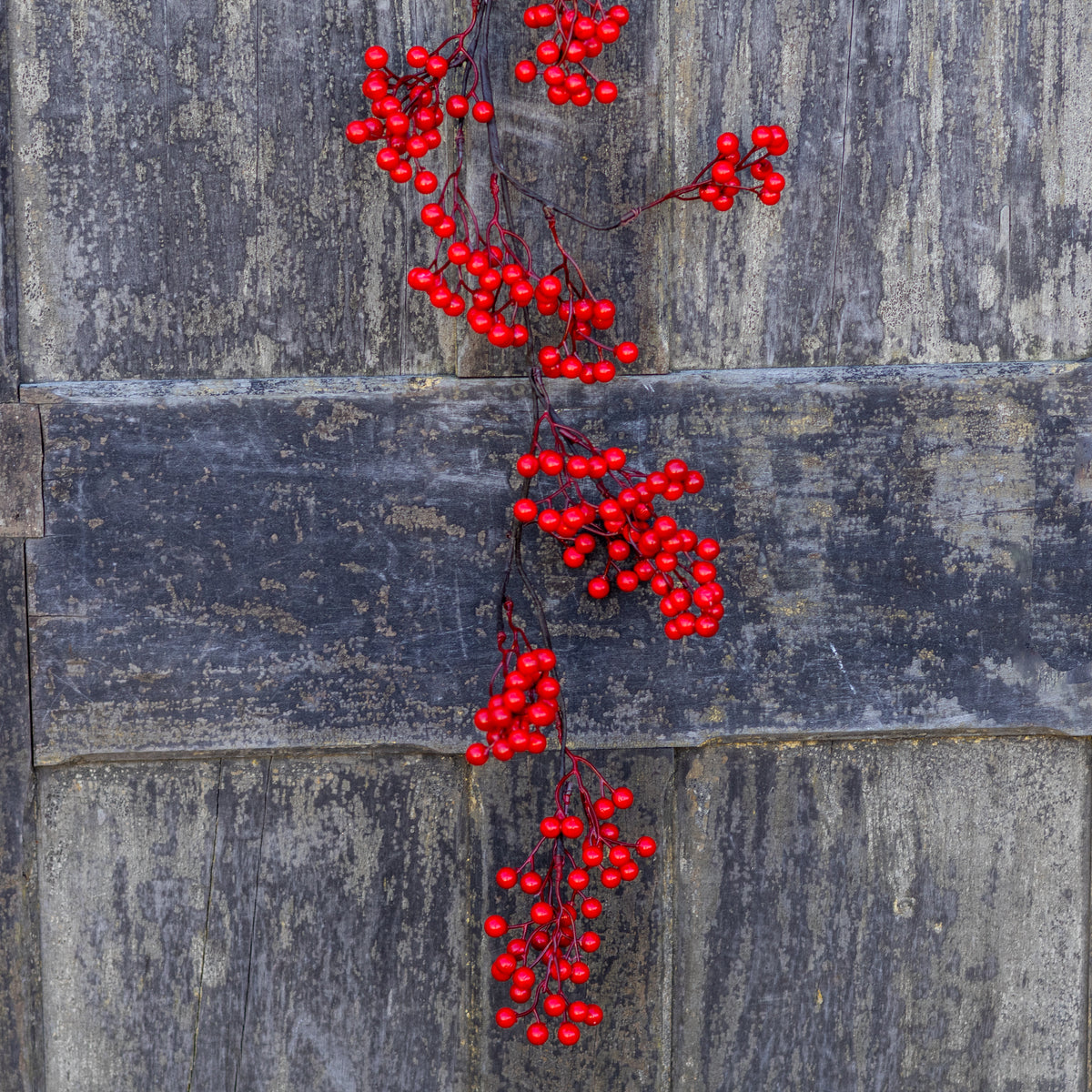 5 ft. Crimson Red Berry Garland Weather Resistant