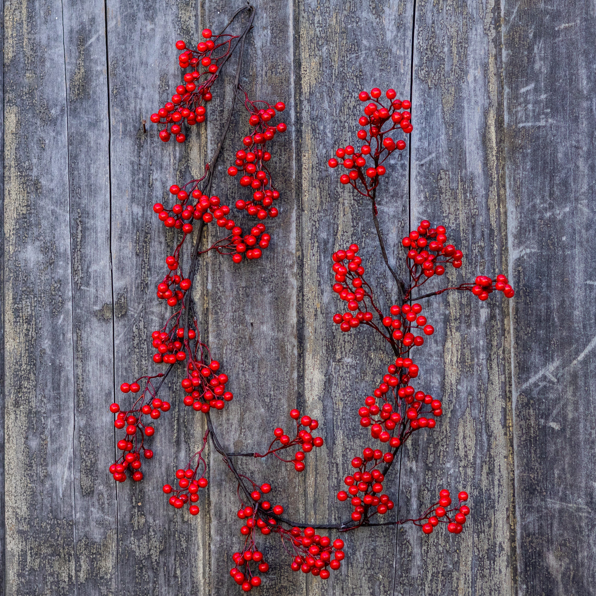 5 ft. Crimson Red Berry Garland Weather Resistant
