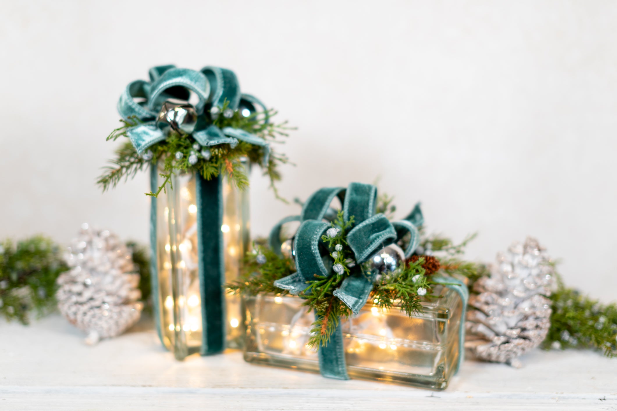 Battery Operated Simply Blue Horizontal Light Block