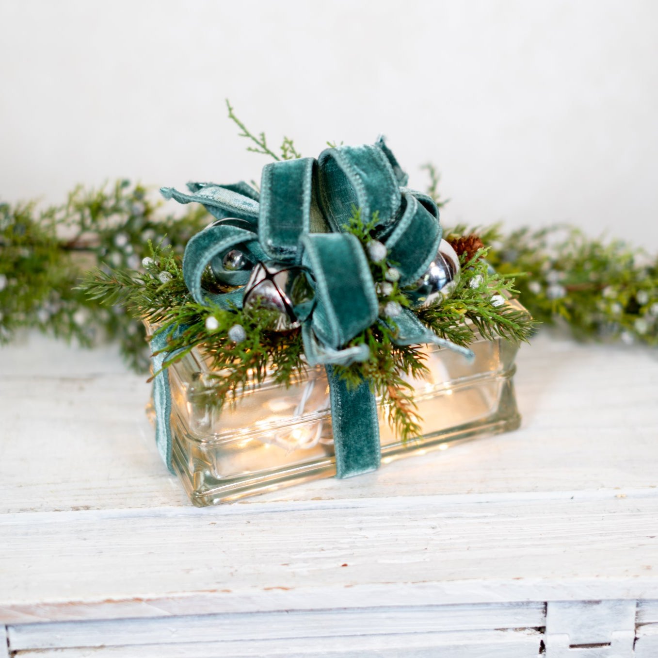 Battery Operated Simply Blue Horizontal Light Block