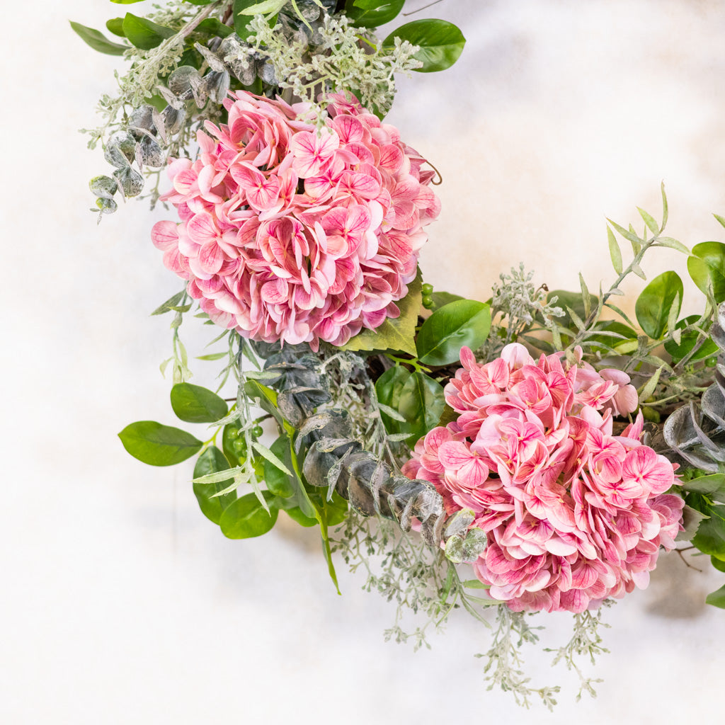 Pink Hydrangea Wreath