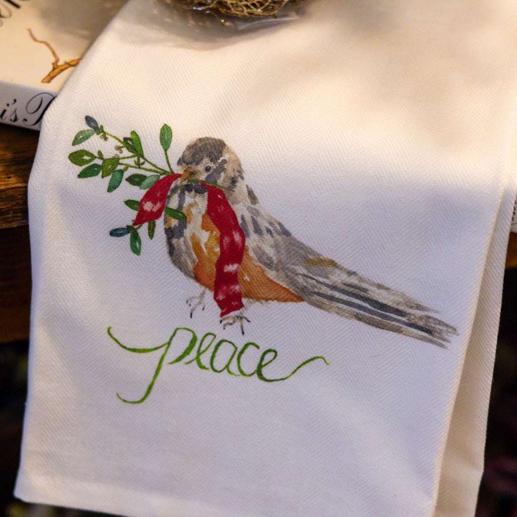 Bird with Peace Dish Towel