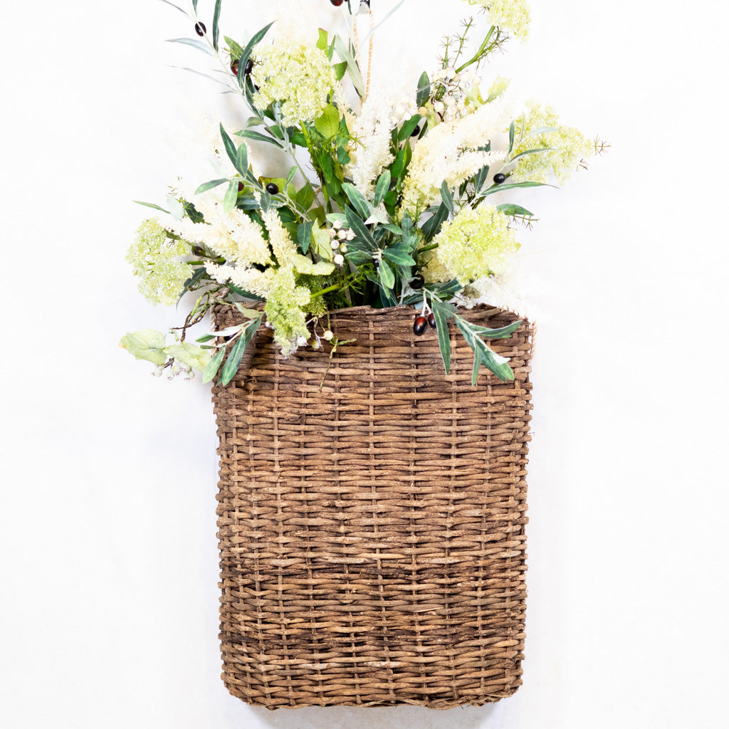 Basket Woven Square with Rope Hanger