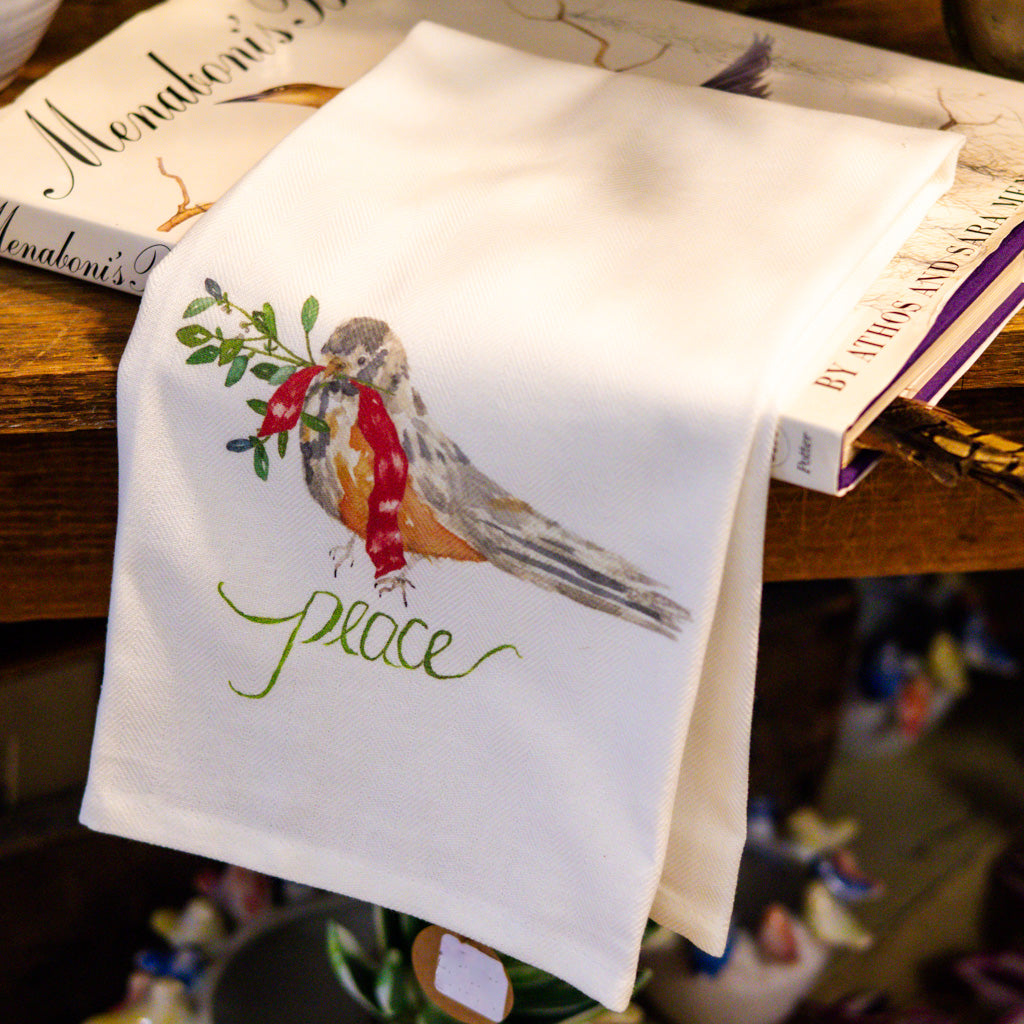 Bird with Peace Dish Towel
