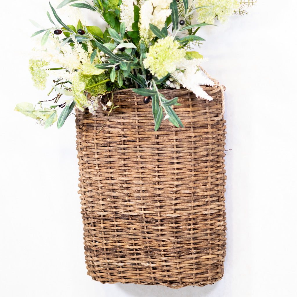 Basket Woven Square with Rope Hanger