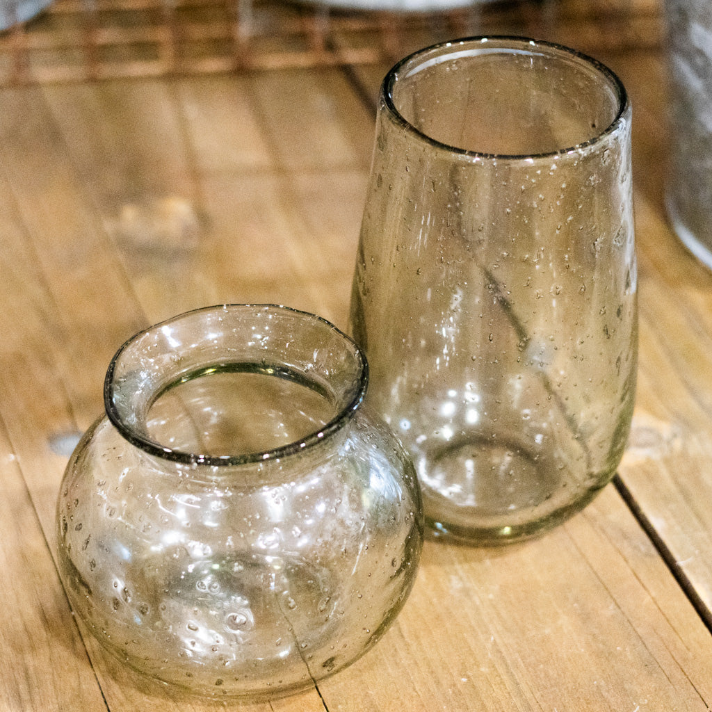 Recycle Stone Glass Chubby Vase