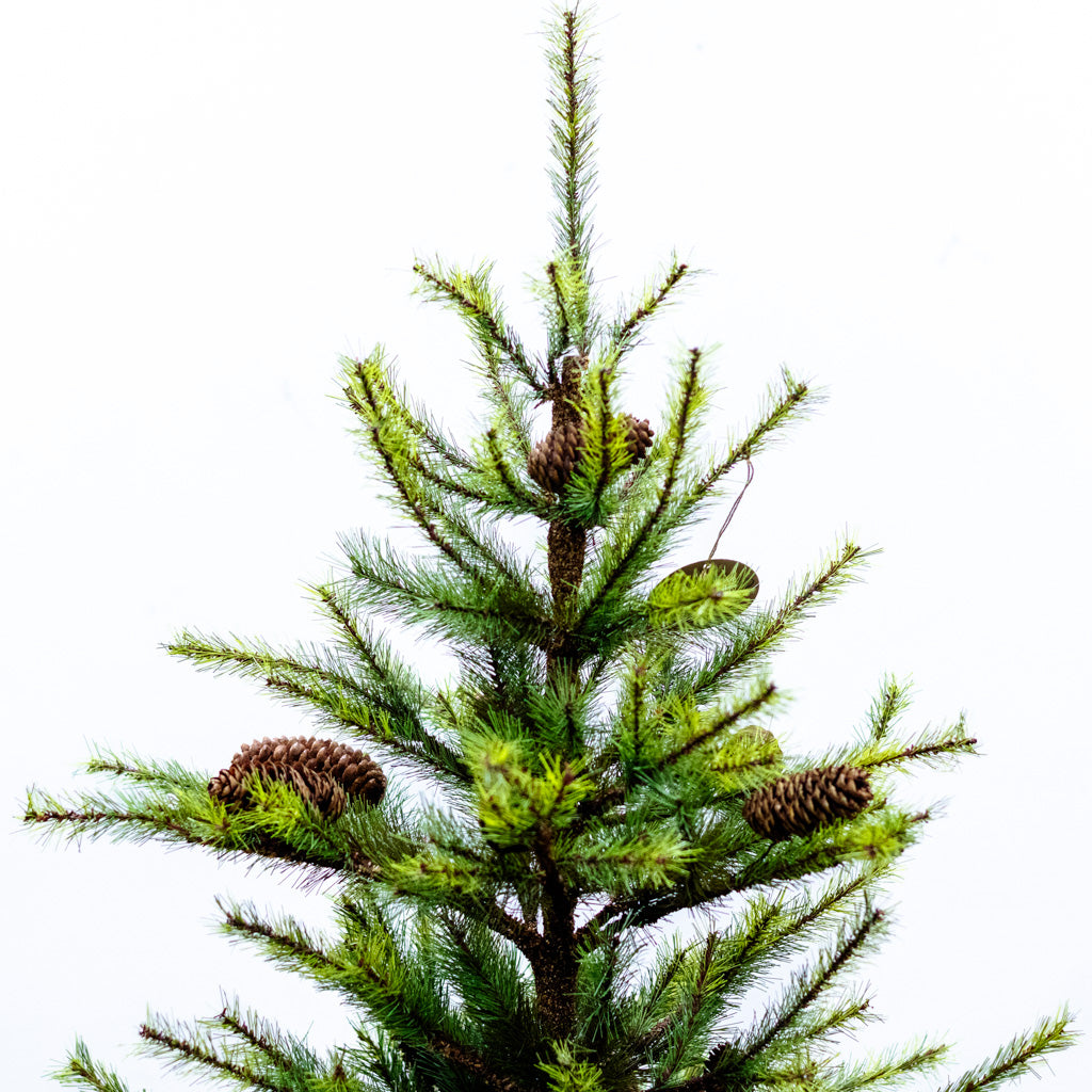 Tall Pine Pinecone Tree with Burlap Bag