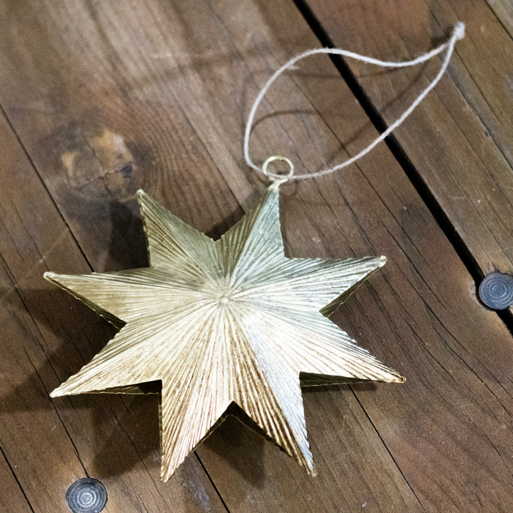 Hanging Aluminum Star Small Ornament