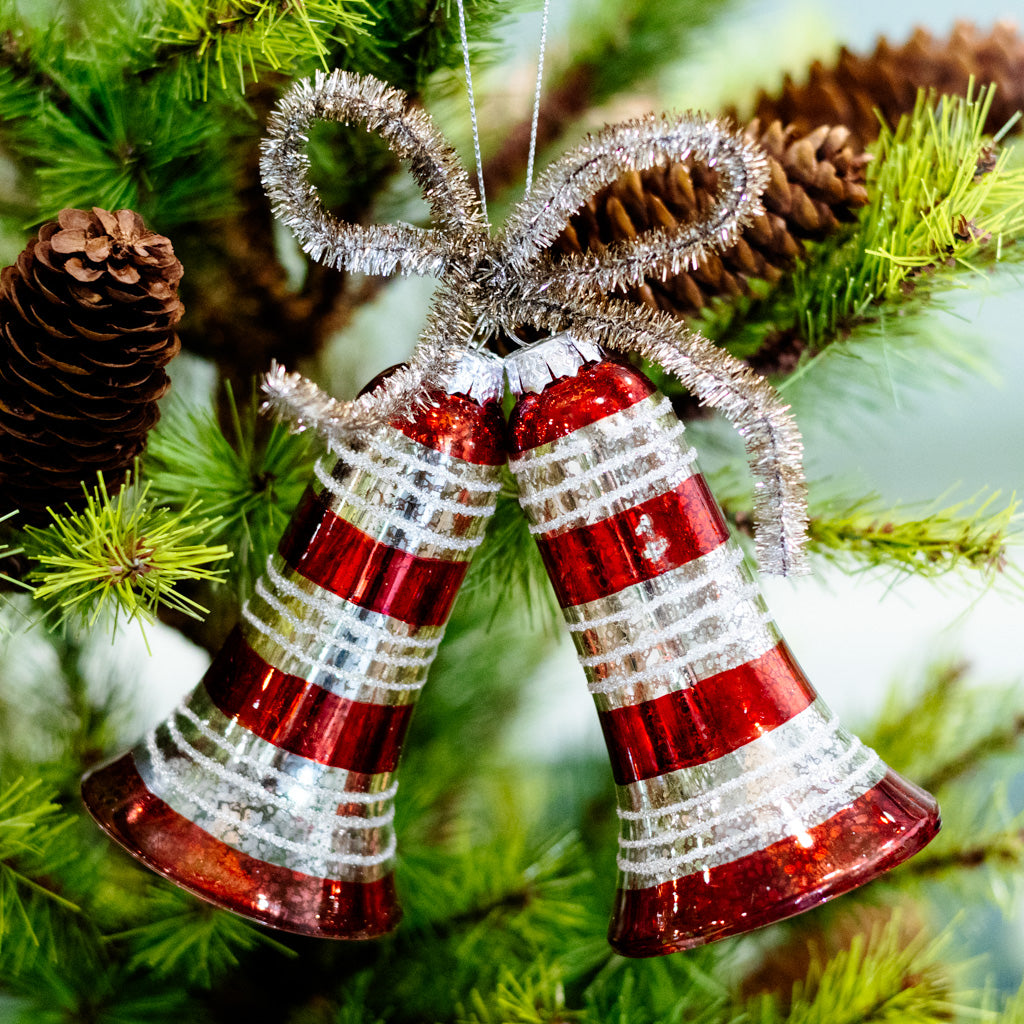 Glass Double Bell Ornament