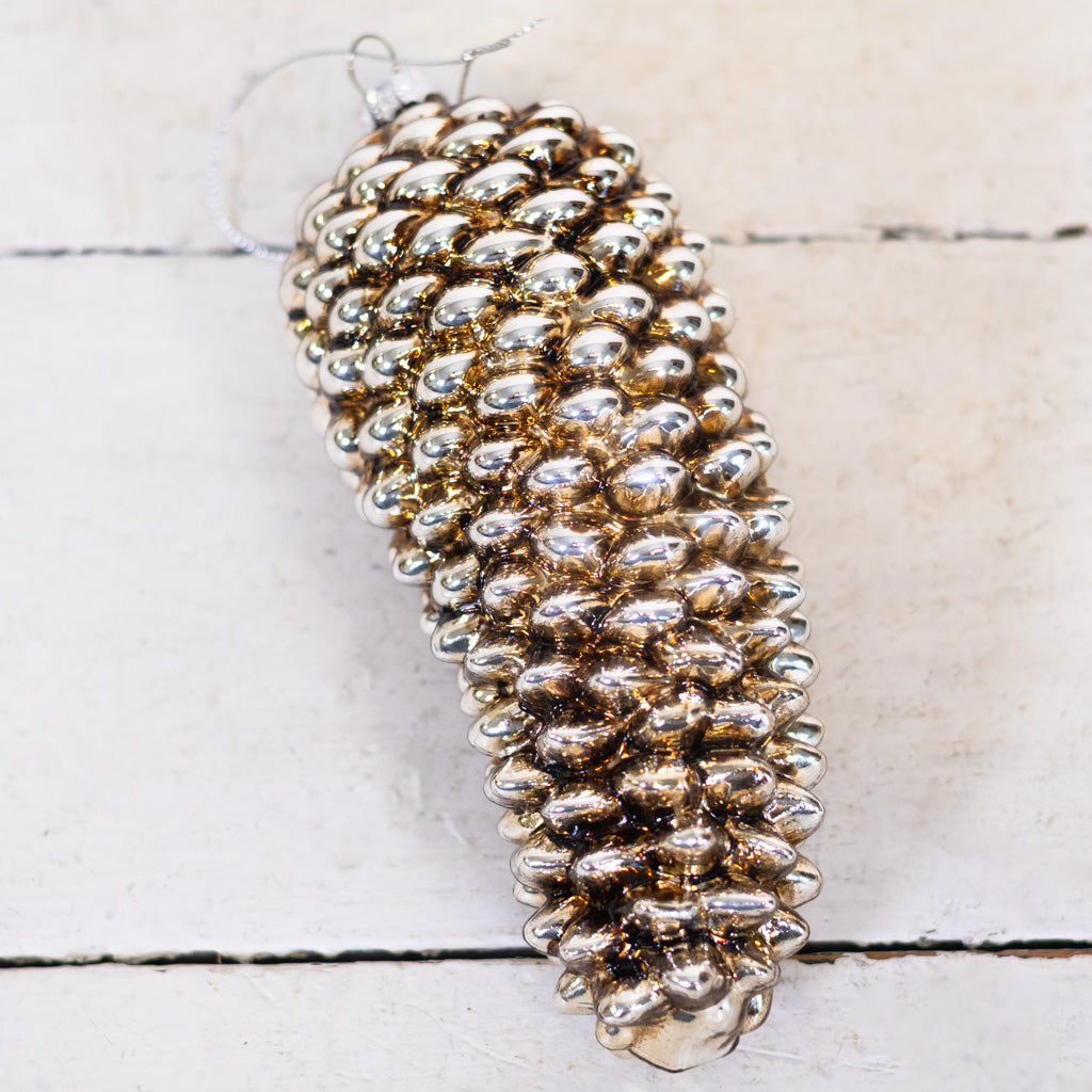 Antiqued Silver Pinecone Ornament
