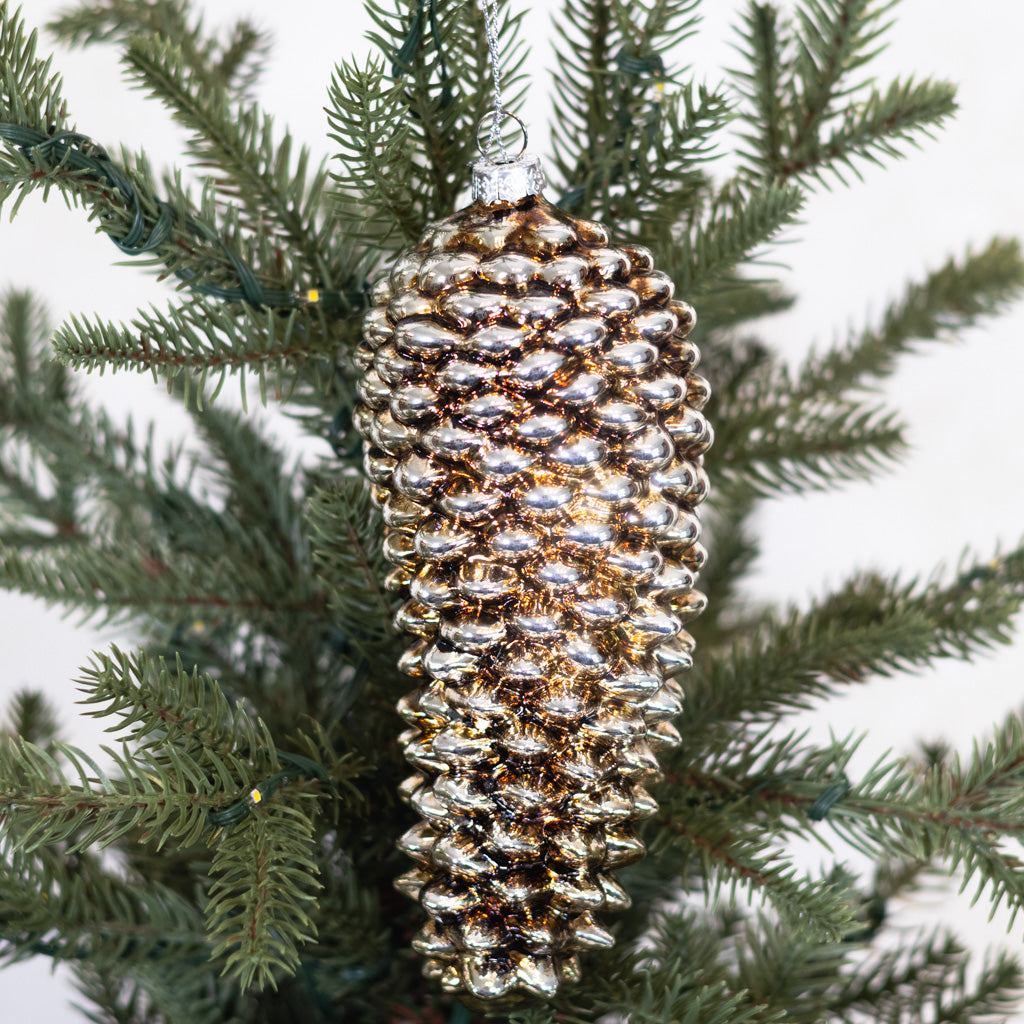 Antiqued Silver Pinecone Ornament