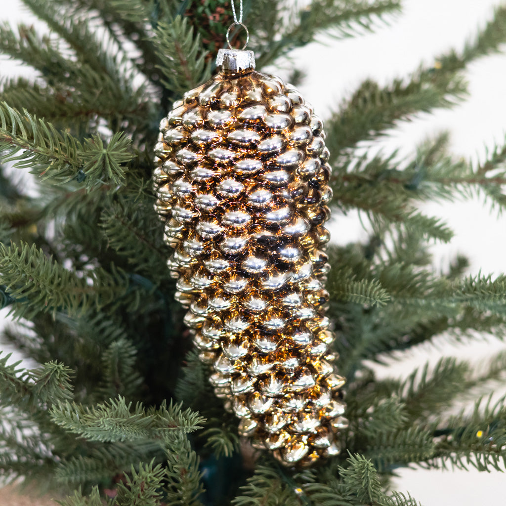 Antiqued Silver Pinecone Ornament