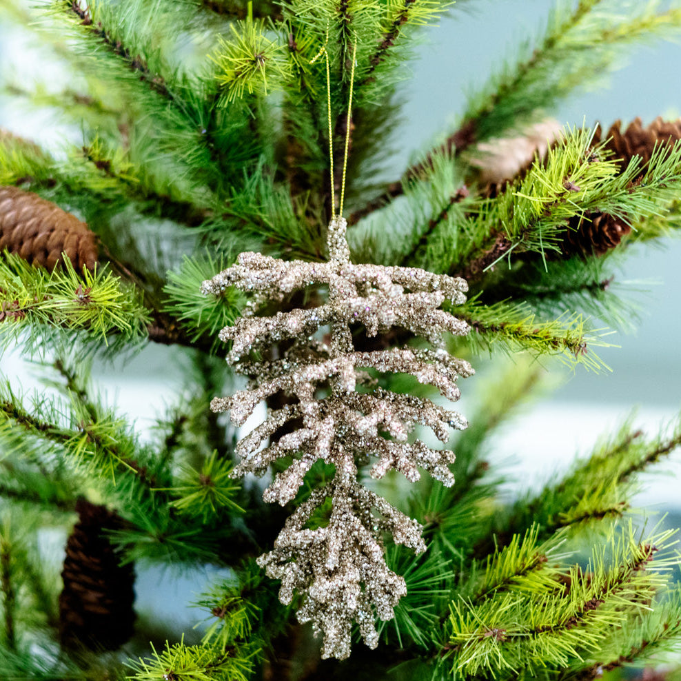 Large Gold Glittered Hanging Pinecone