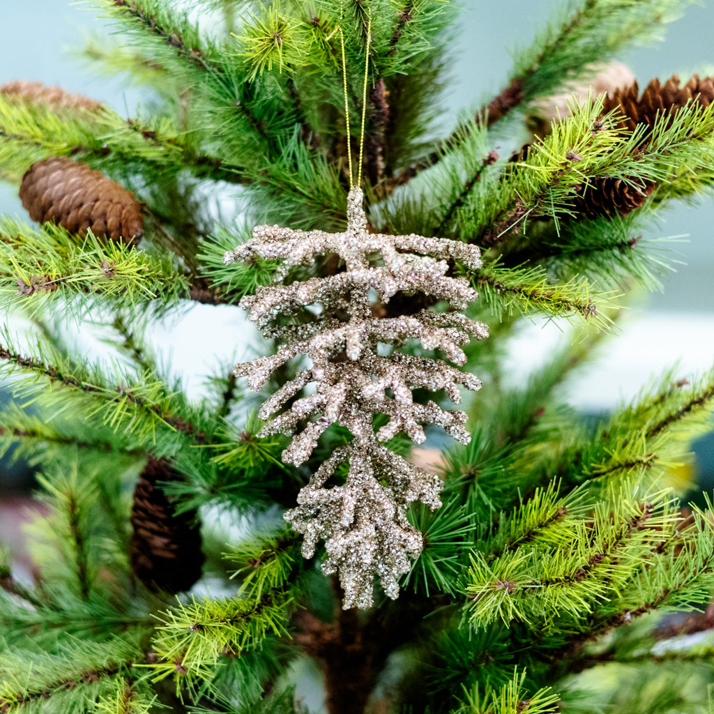 Large Gold Glittered Hanging Pinecone