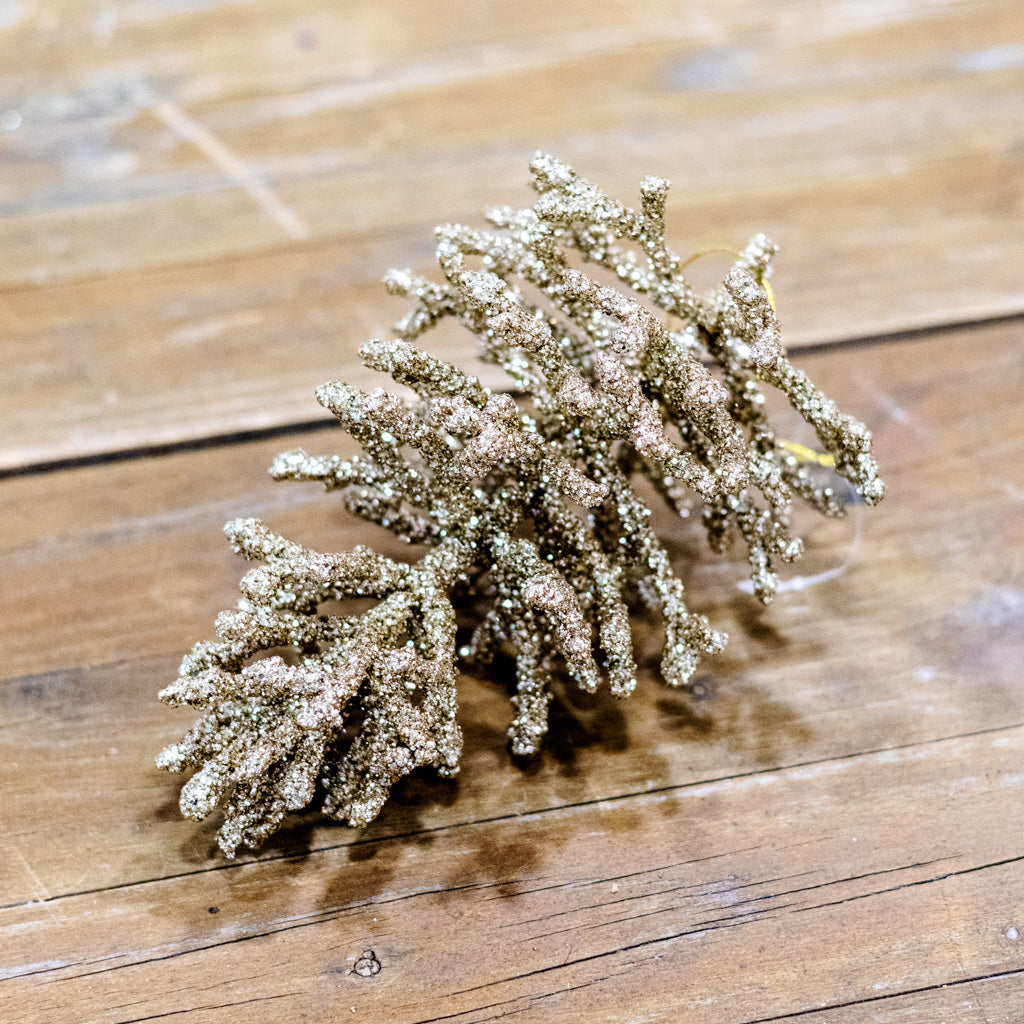 Large Gold Glittered Hanging Pinecone