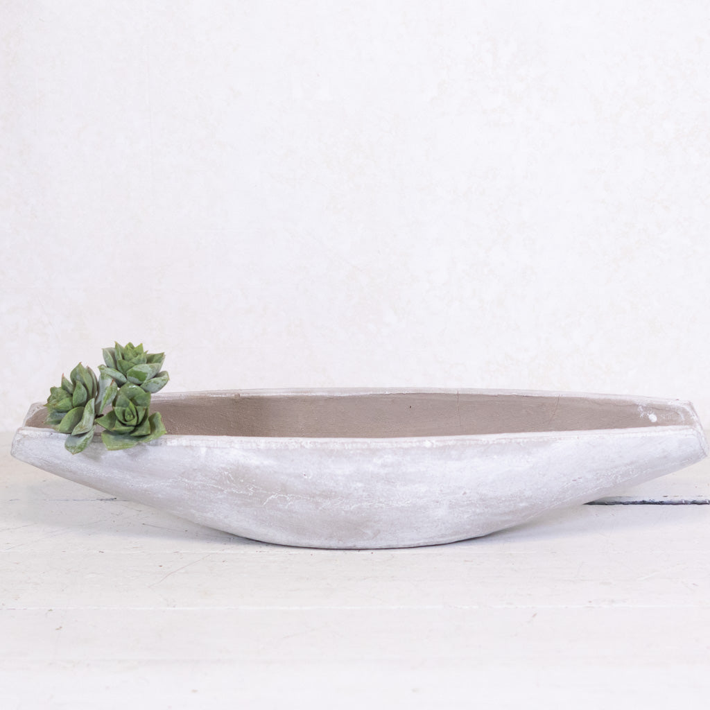 Stonewashed Concrete Boat Container Large