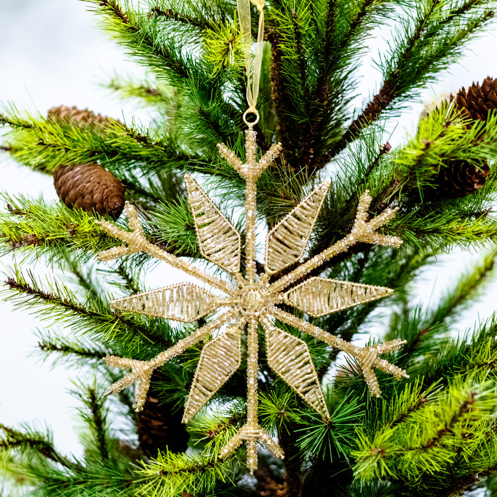 Small Champagne Fluret Snowflake Ornament