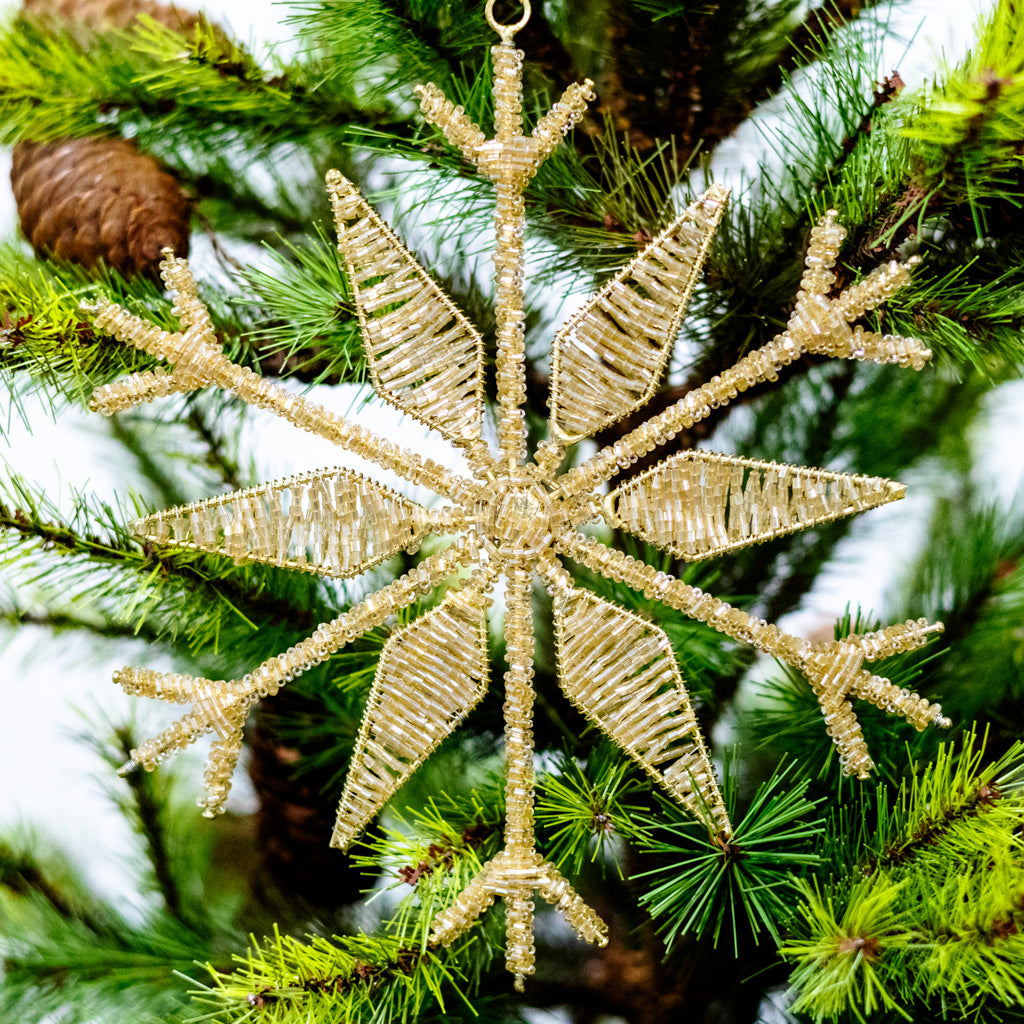 Small Champagne Fluret Snowflake Ornament