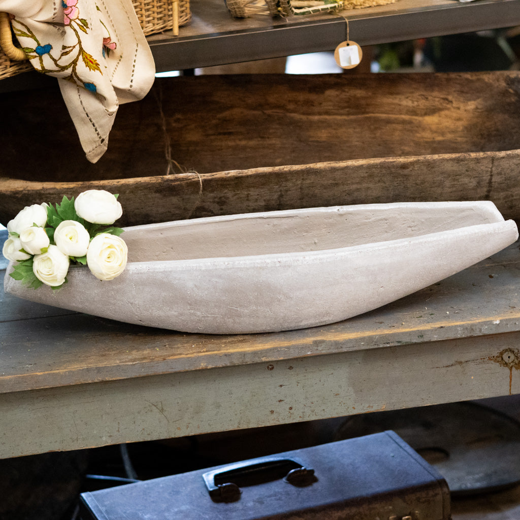 Stonewashed Concrete Boat Container Large