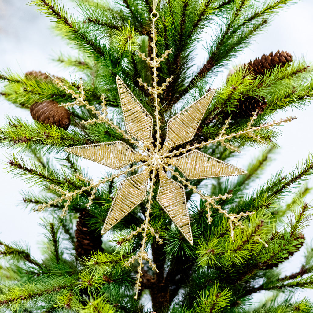 Large Champagne Fluret Snowflake Ornament