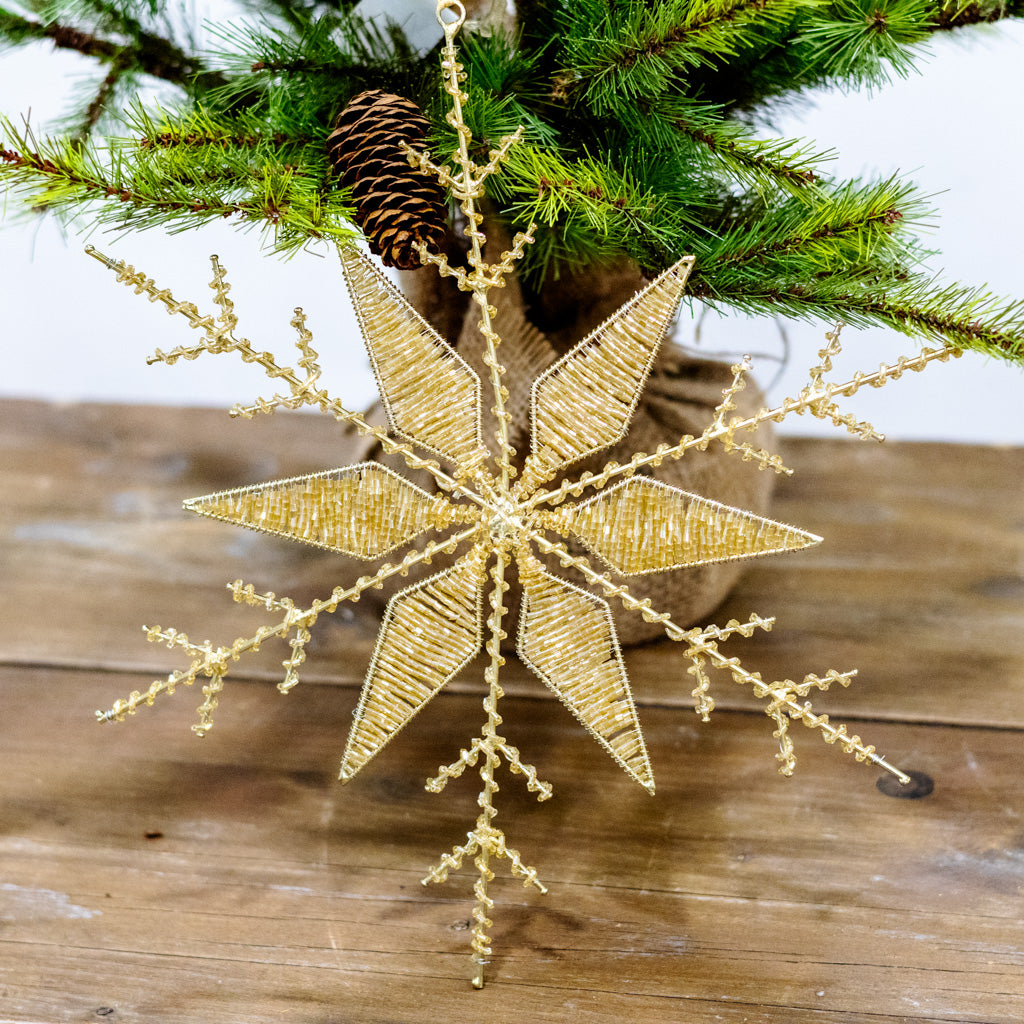 Large Champagne Fluret Snowflake Ornament