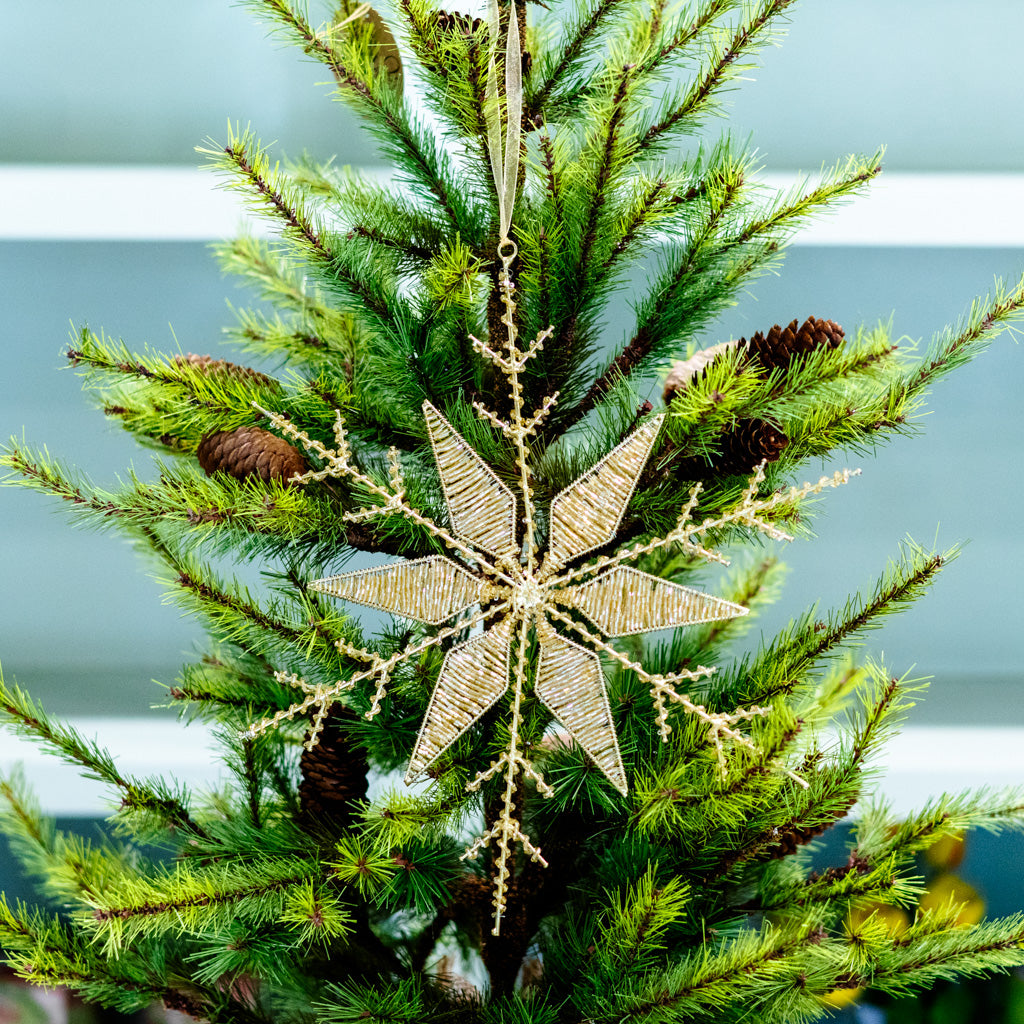 Large Champagne Fluret Snowflake Ornament