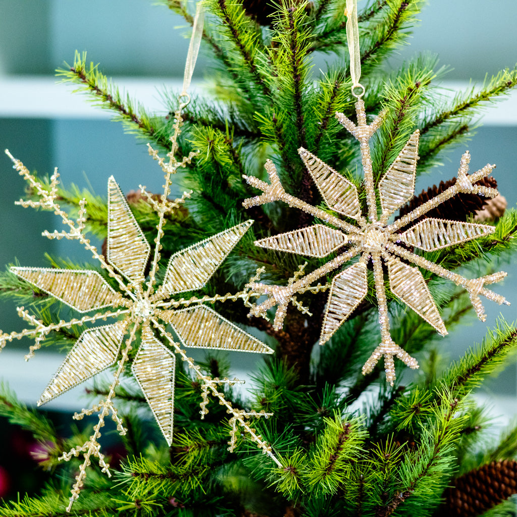 Small Champagne Fluret Snowflake Ornament