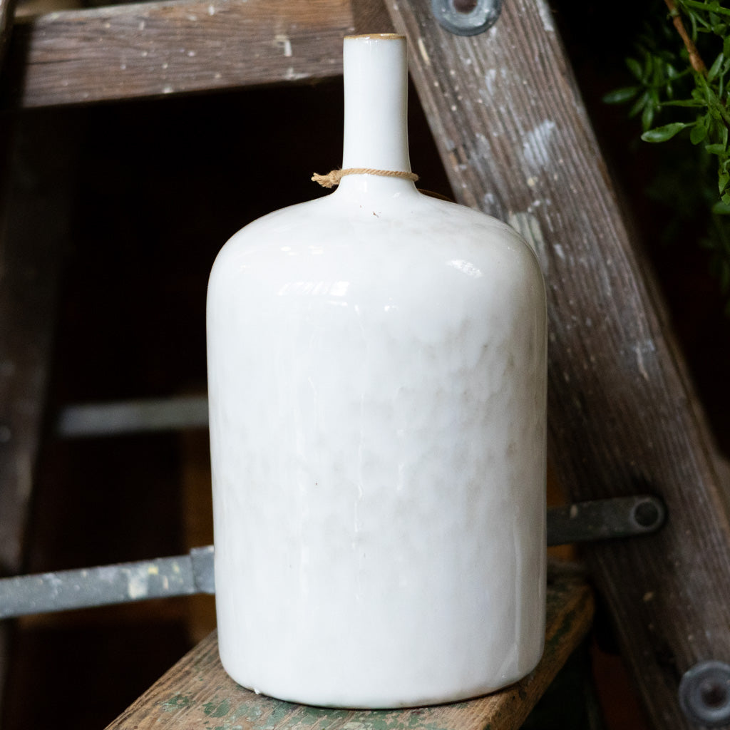 Stoneware Vase White Medium