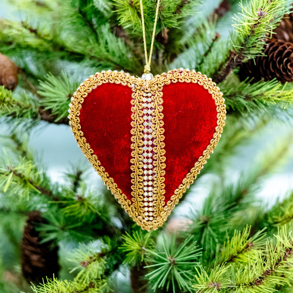 Red Velvet Heart Ornament