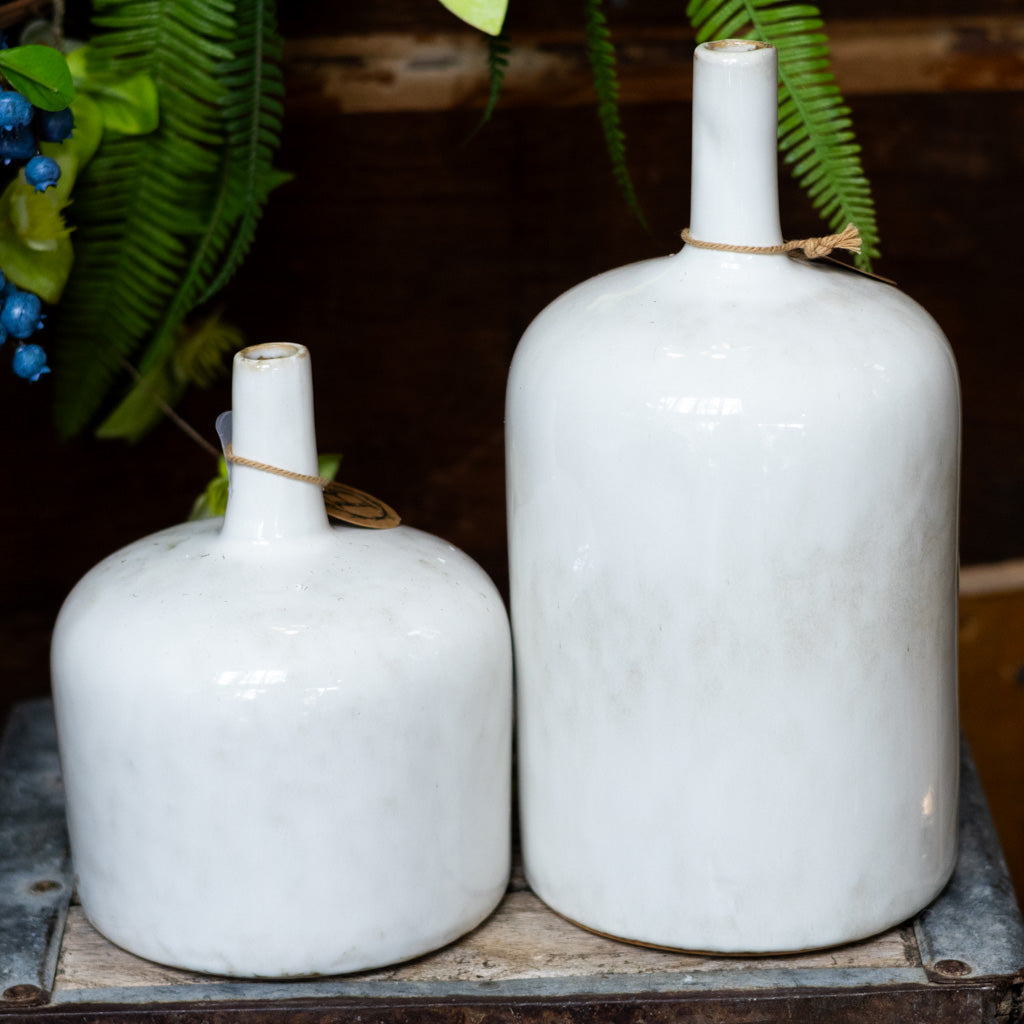 Stoneware Vase White Medium