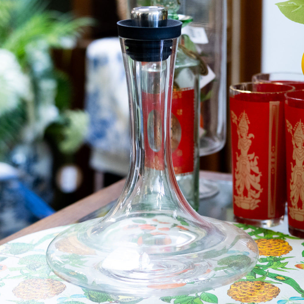 Mid Century Modern Glass Decanter with Stopper