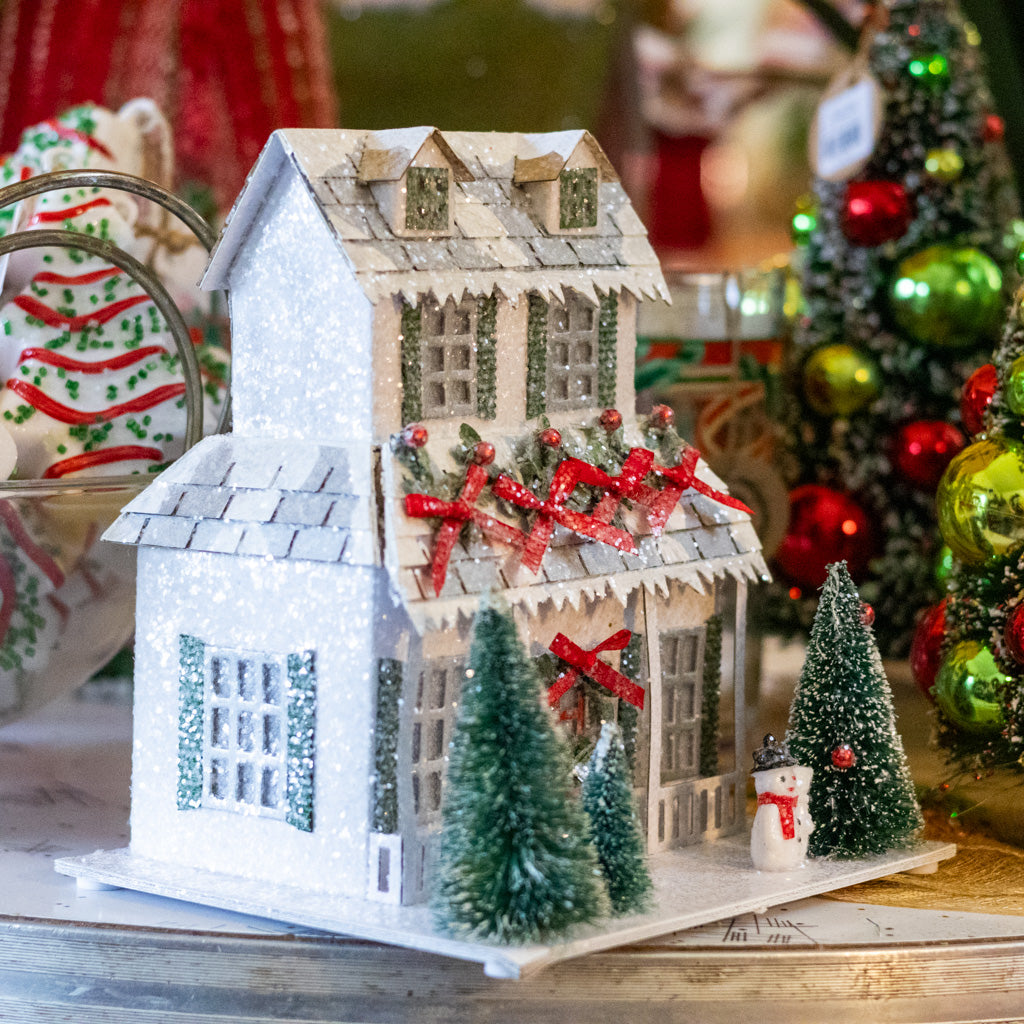 LED Cardboard Christmas Snowman House