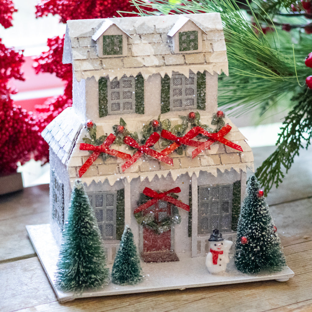 LED Cardboard Christmas Snowman House