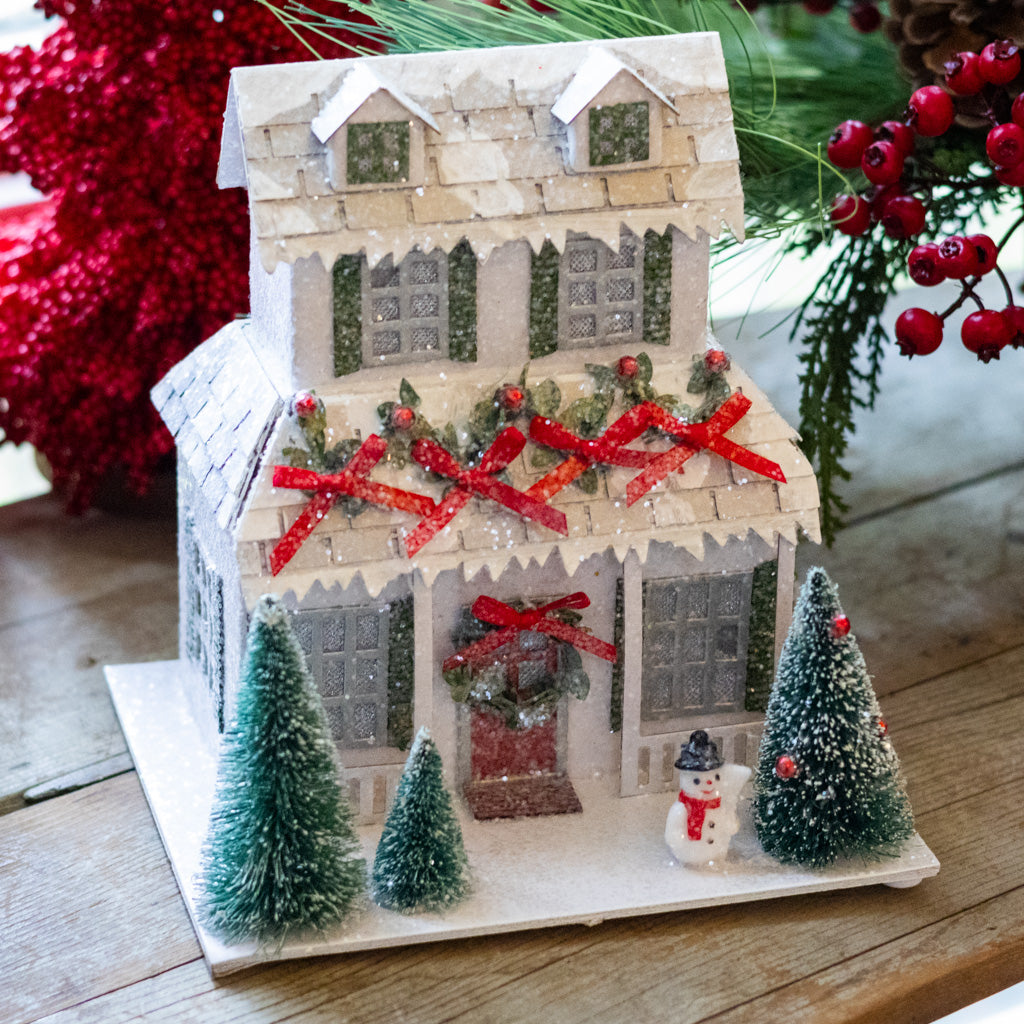 LED Cardboard Christmas Snowman House