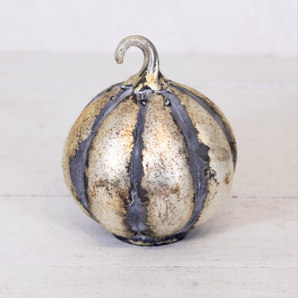 Matte Antiqued Gold Mercury Glass Pumpkin Medium