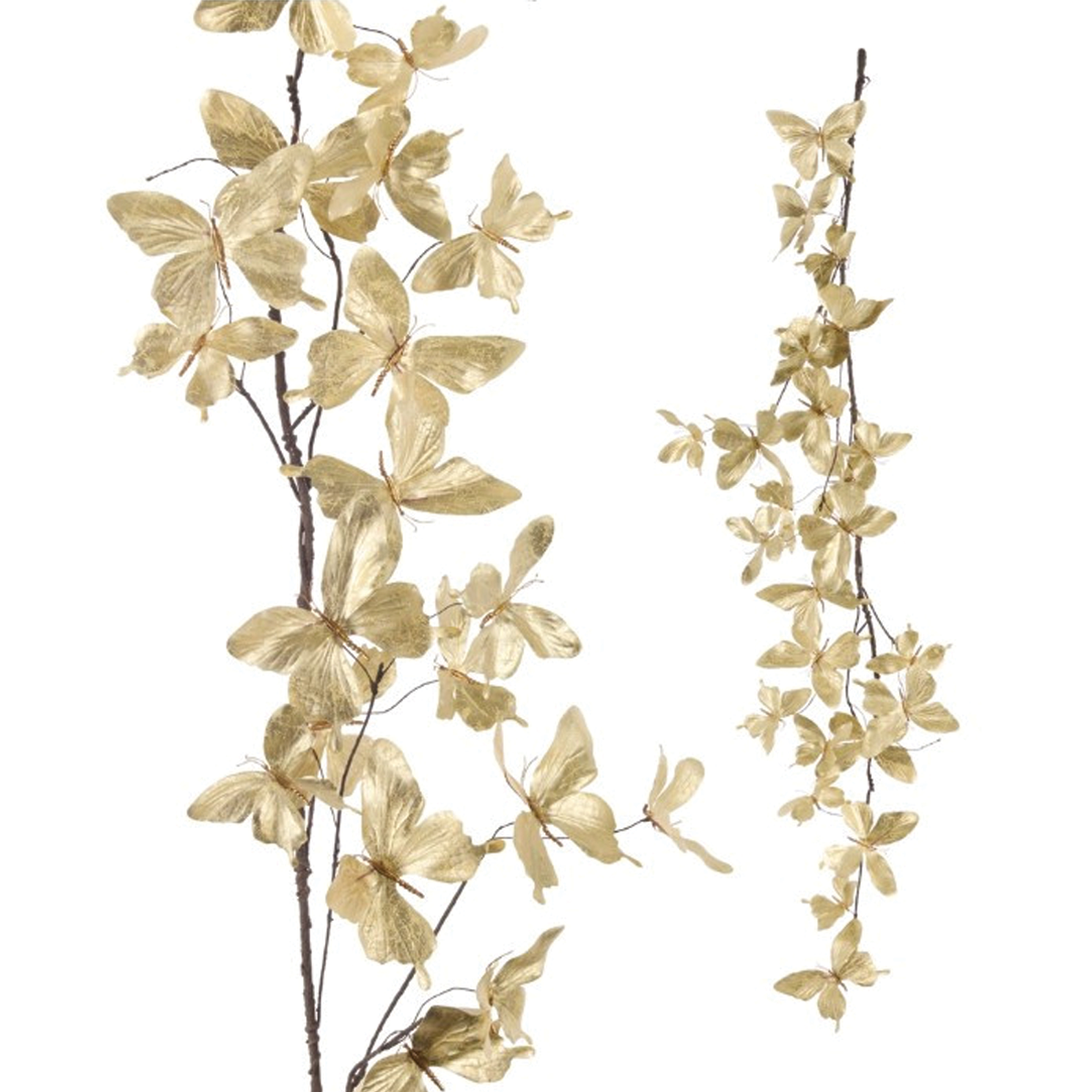 5 ft. White Metallic Butterfly Garland