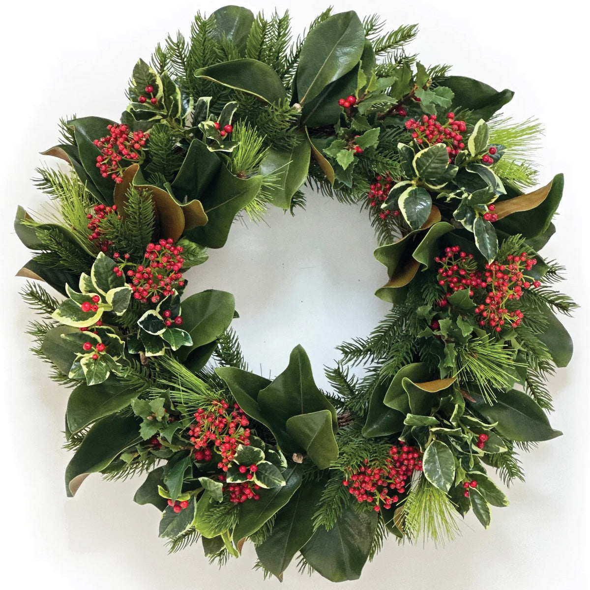 Magnolia and Holly Wreath