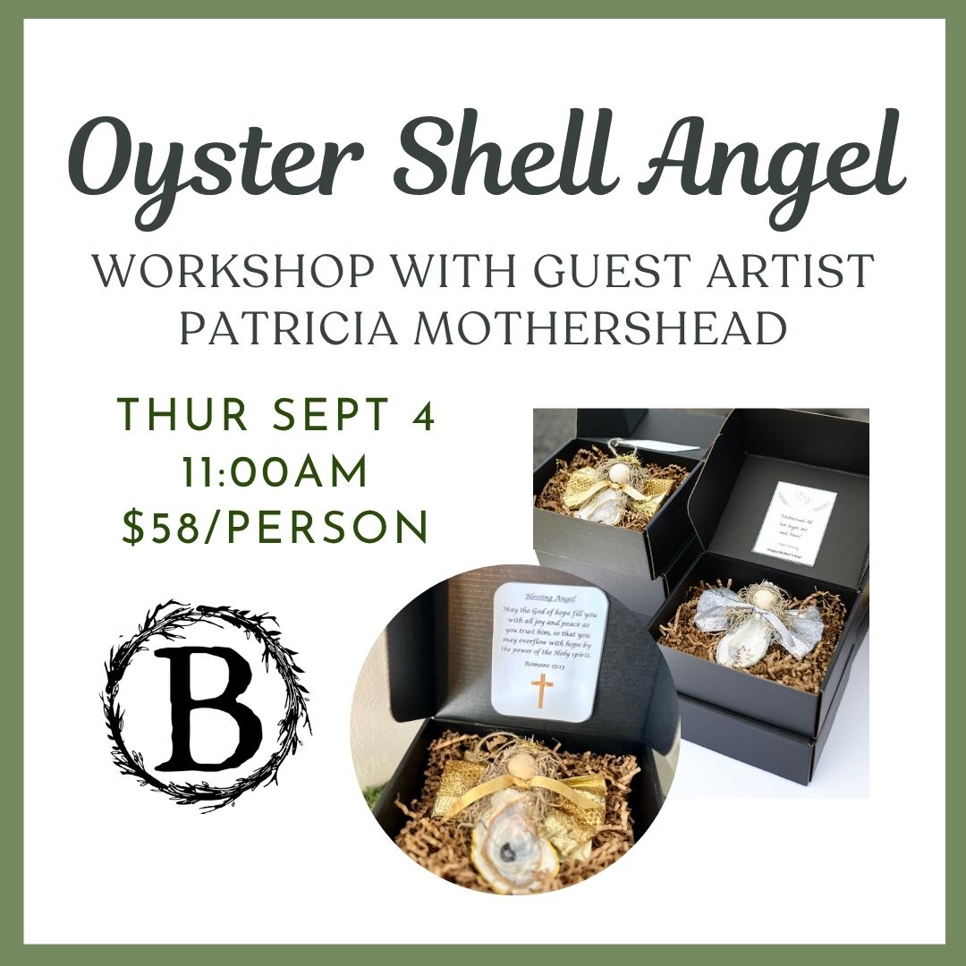 09.04.25 @ 11AM | Oyster Shell Angel Ornament Workshop