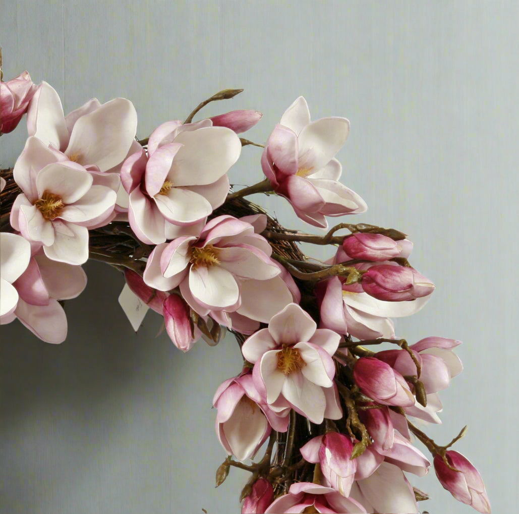 Fuchsia Japanese Magnolia Wreath
