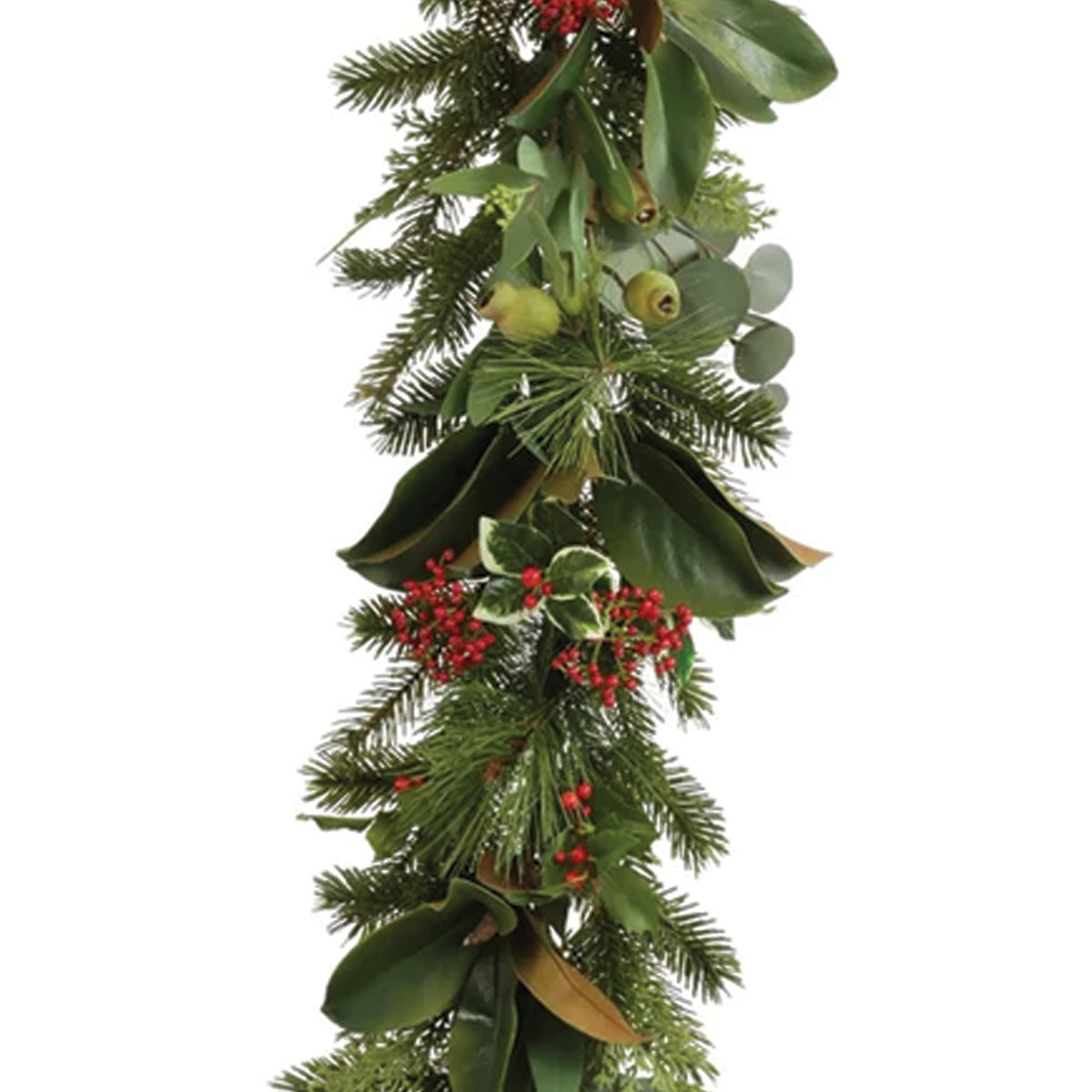 Pine Needles and Holly Garland 5'